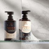 Wuli Hair Care Deep Detox Shampoo & Moisturising Co-Wash bottle in Bergamot and Vanilla scent, an Australian-made vegan clarifying wash for natural curly and wavy hair